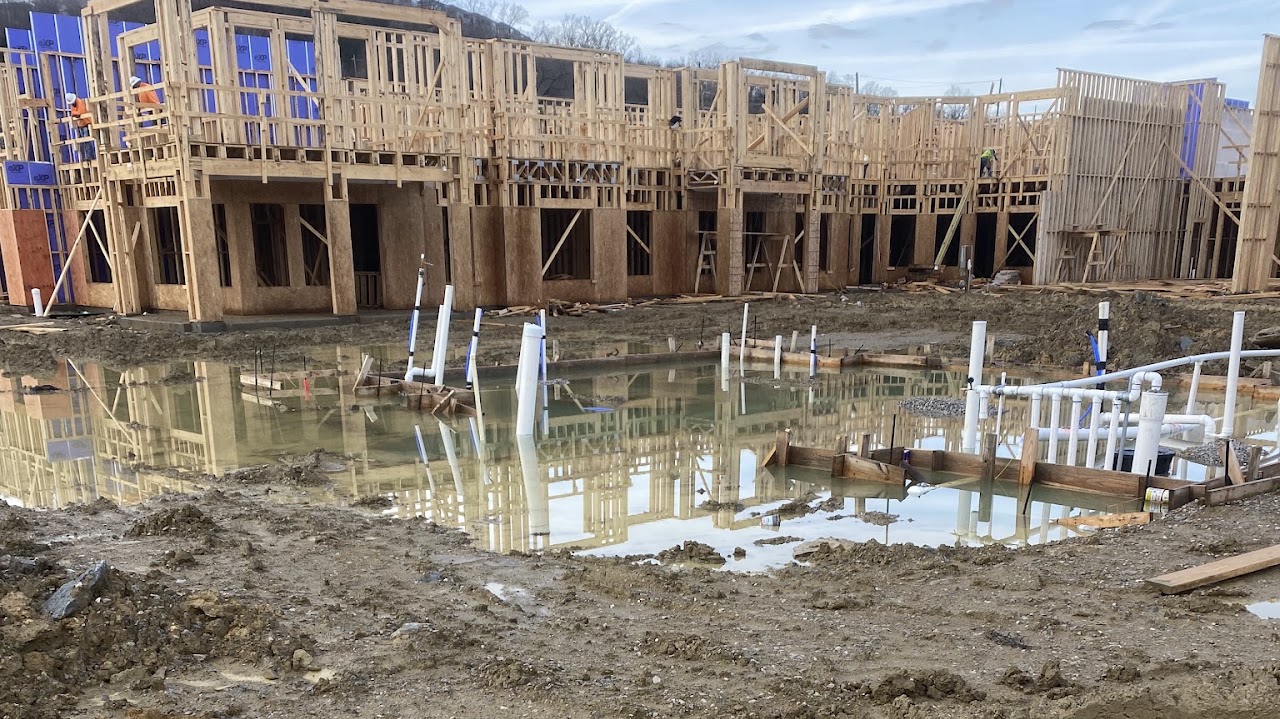 Underground plumbing of a commercial new construction pool house