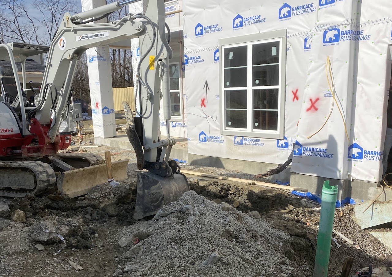 Excavation for a buried sewer-line repair